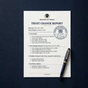 Trust Change Report Filing & Registration India