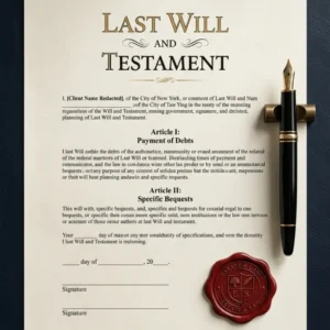 Will Drafting Under Indian Succession Act