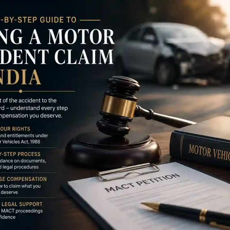 Lawyer assisting a client with a motor accident claim compensation case in India