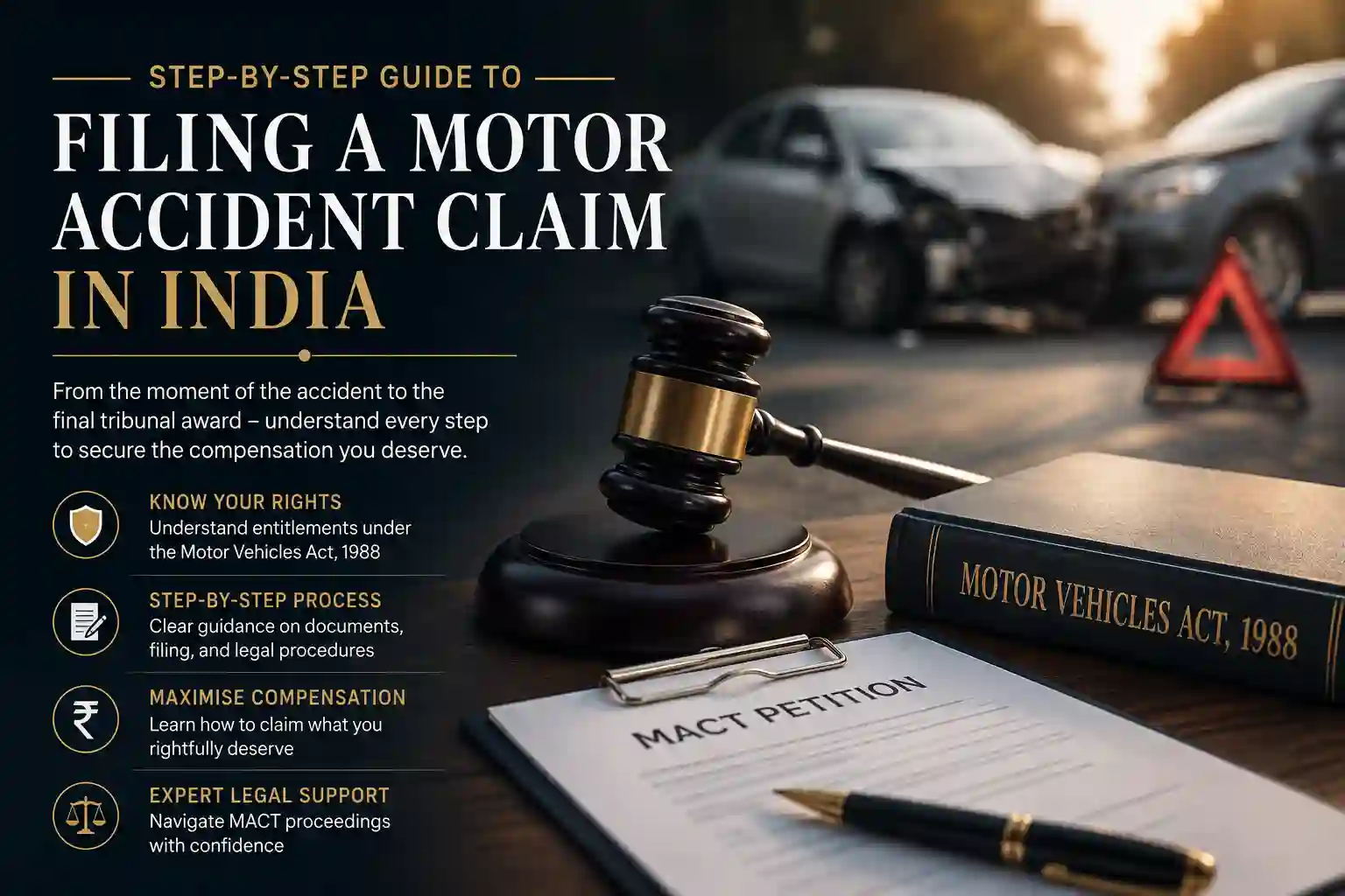 Lawyer assisting a client with a motor accident claim compensation case in India