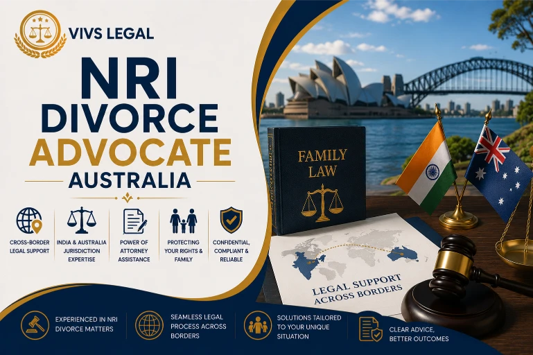 NRI couple in Australia consulting an Indian divorce lawyer about their case