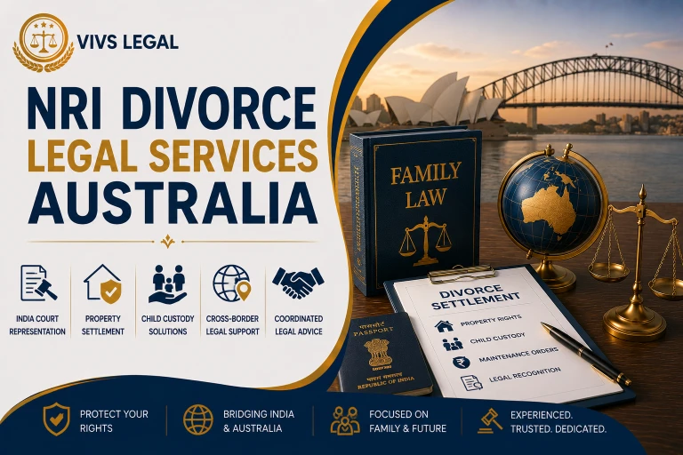 NRI couple in Australia consulting an Indian divorce lawyer about their case