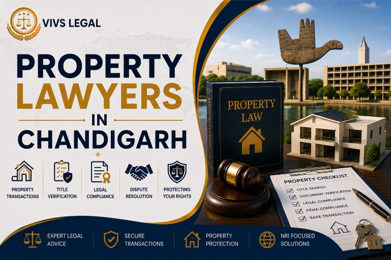 Property lawyer in Chandigarh verifying title documents for a client