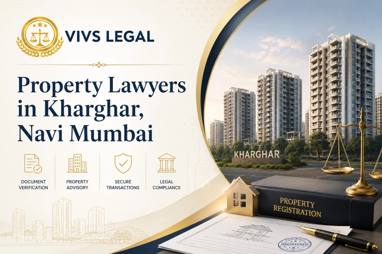 Property lawyer in Navi Mumbai verifying title documents for a client